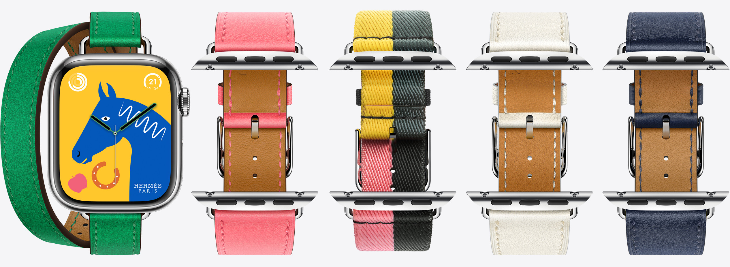 Apple Watch and Apple Watch Hermès straps.