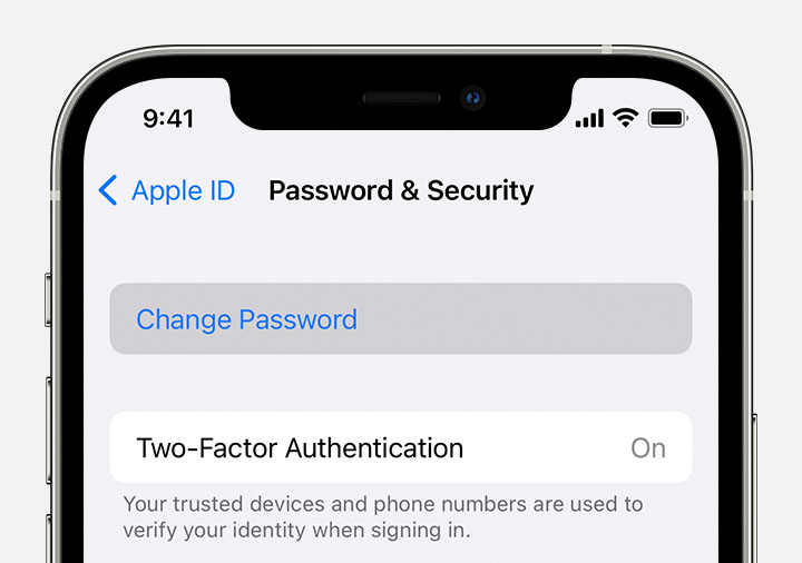 Change your password in Settings on iPhone