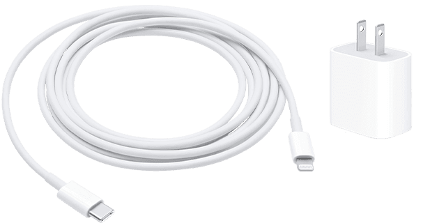 Cablu Lightning - USB și un adaptor de priză de perete USB-C