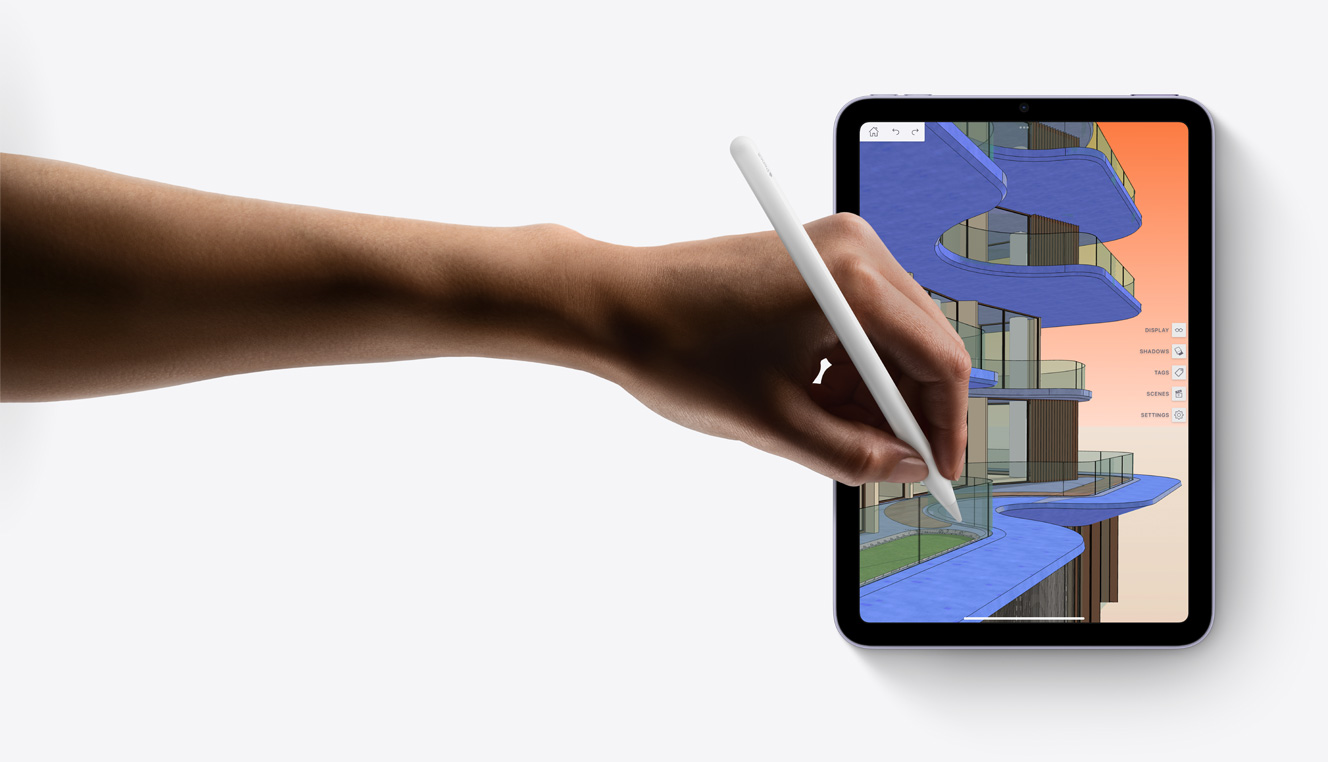 Utilizarea Apple Pencil în aplicația SketchUp pe iPad mini